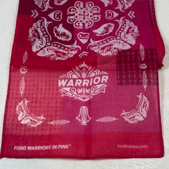 NEW Breast Cancer Awareness: Ford Warriors in Pink Bandana Scarf 52"x9" - Picture 5 of 5